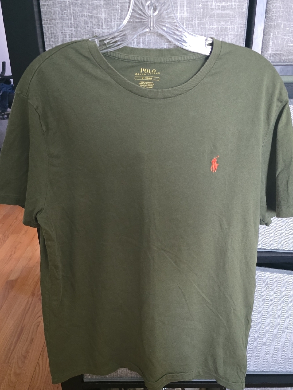 Polo by Ralph Lauren Olive Green Short Sleeve Tee with Red Polo Logo